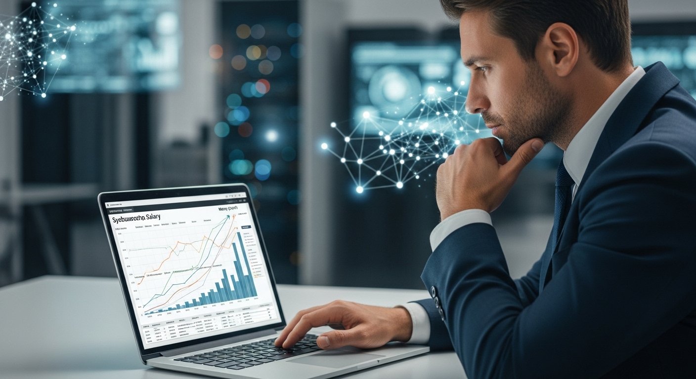 Cybersecurity salary growth and high paying tech job concept