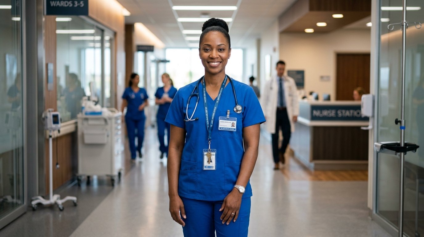 Successful registered nurse in hospital environment